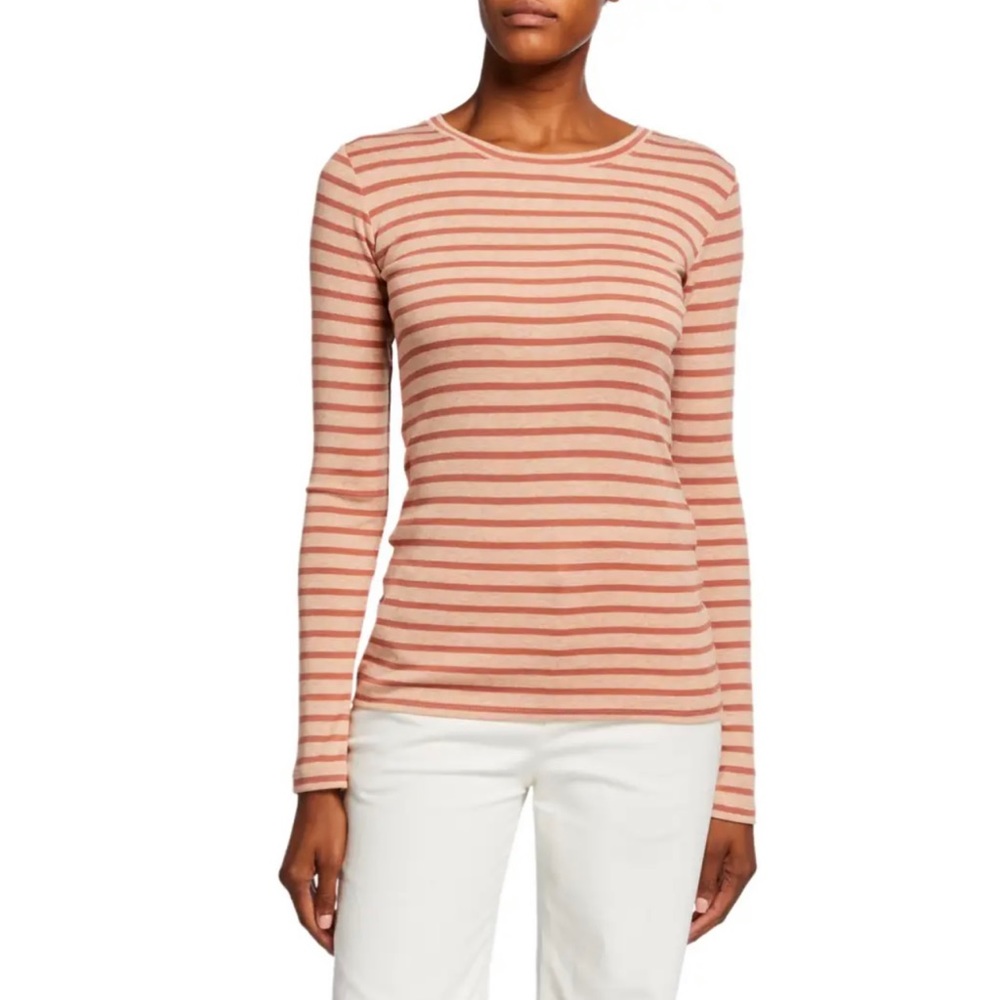 VINCE Feeder Stripe Long-Sleeve Crewneck Tee